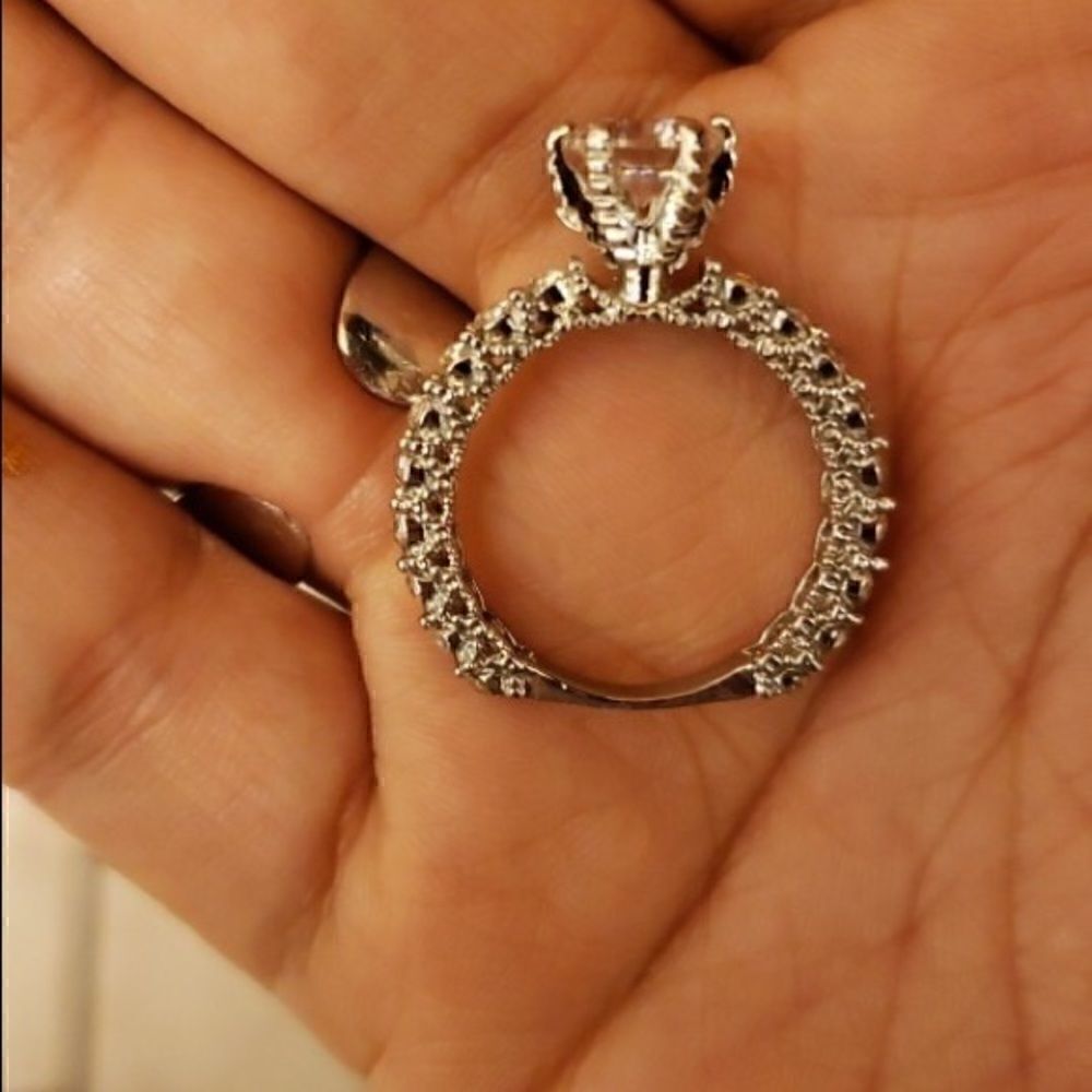 Simulated Diamond Wedding Engagement Ring Set - Picture 3 of 8